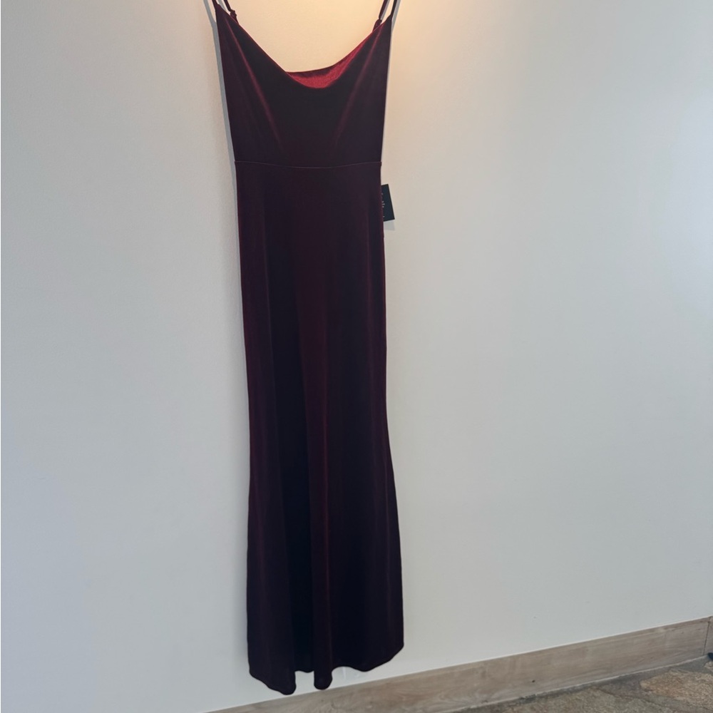 Lulu's Deep Burgundy Velvet Maxi Dress